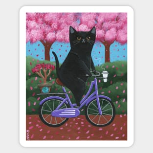 Black Cat Earth Day Bicycle Ride Sticker